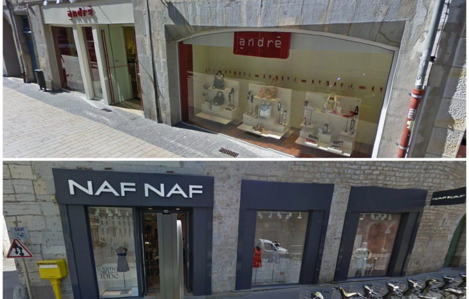 Les boutiques Naf Naf et André au centre-ville de Besançon ©Google Map ©