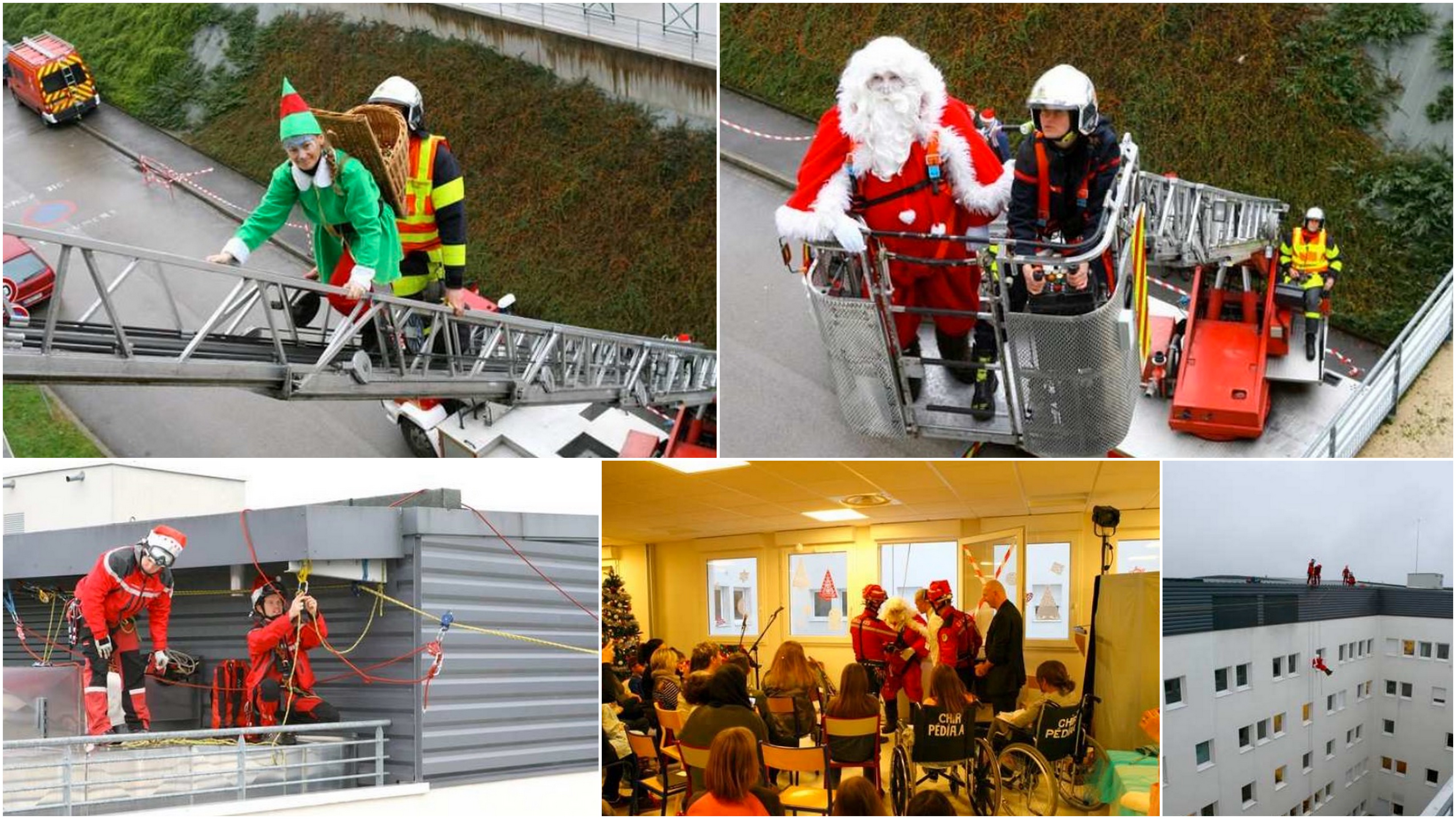 À l’hôpital de Besançon, le père Noël arrive en rappel ou par la grande À l’hôpital de Besançon, le père Noël arrive en rappel ou par la grande