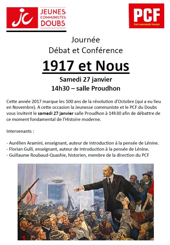 Conférence 1917 et nous, 100 ans après la révolution d’octobre