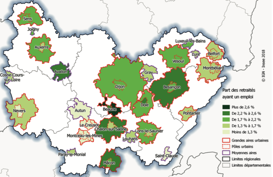 grandes et moyennes aires urbaines Source : Insee, Recensement de la population 2014 au lieu de résidence ©