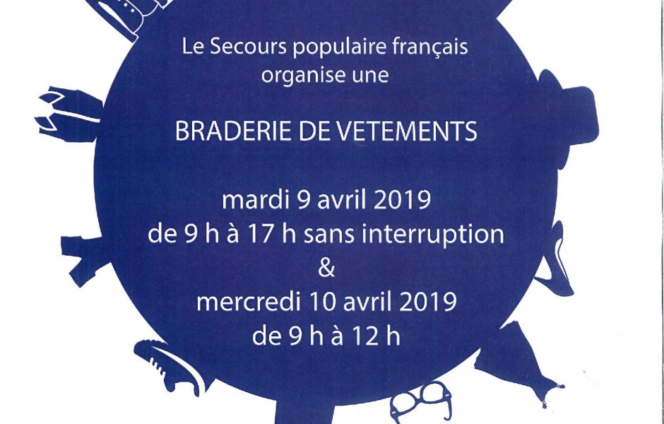 Affiche braderie vêtements avril 2019