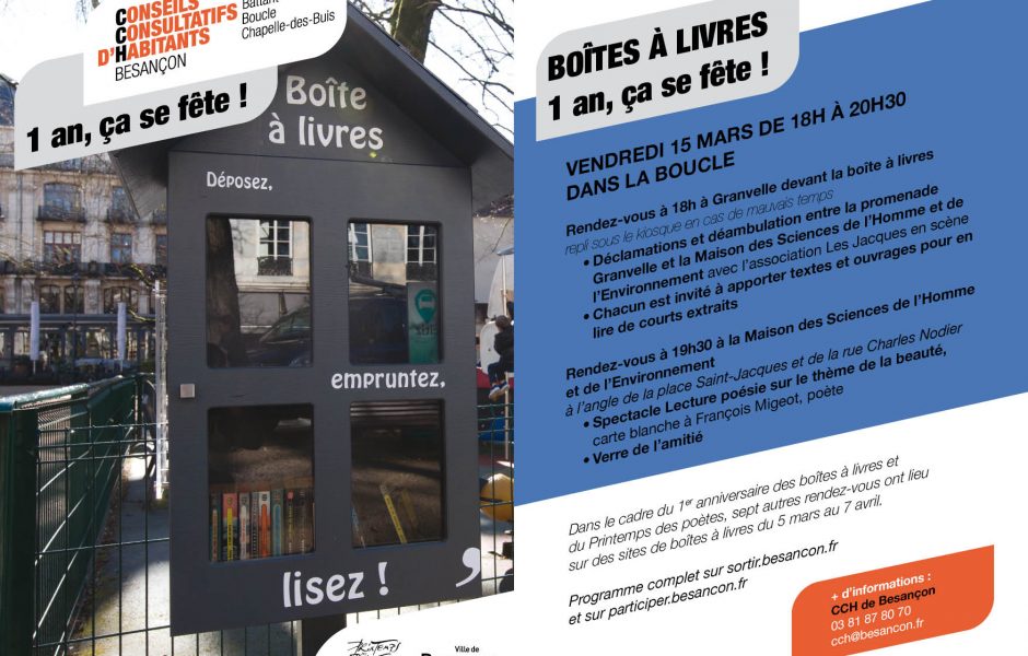 1er anniversaire de l'installation des boîtes à lire à Besançon