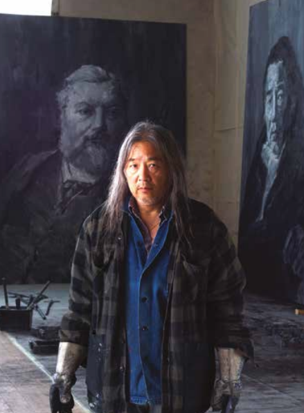 Yan Pei-Ming dans l’atelier Courbet, Ornans, 2019
© Marie Clérin Yan Pei-Ming, ADAGP ©