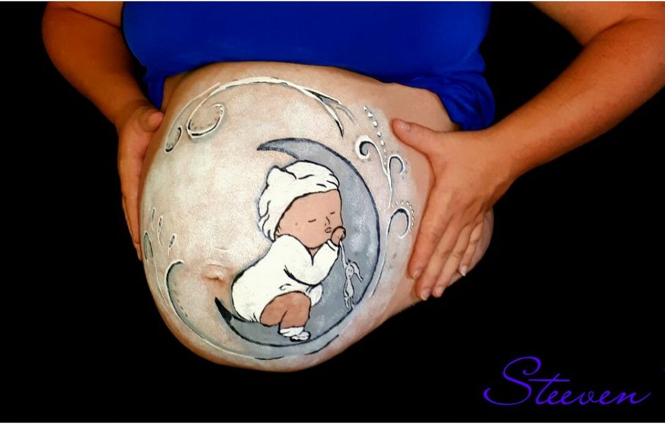 Du “Belly painting”, peinture sur ventres de futures mamans à Franois •