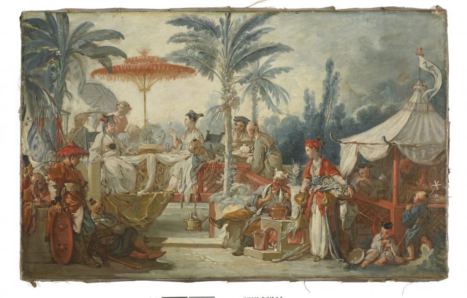 François BOUCHER, Le Repas de l’empereur de Chine, 1742, huile sur toile © Musée des beaux-arts et d’archéologie de Besançon, photographie Arcanes ©