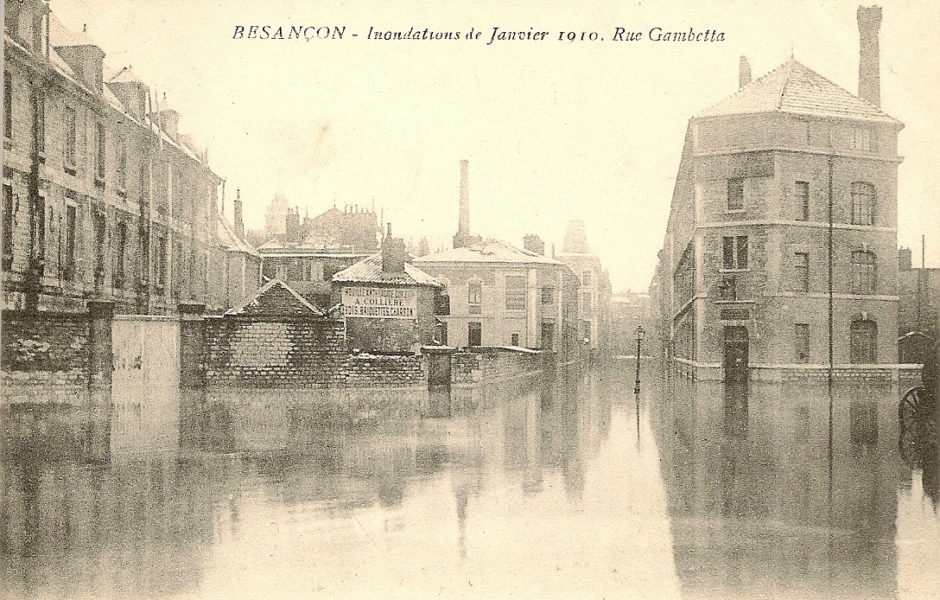 Crue de 1910 à Besançon © Facebook Besançon d'Antan ©