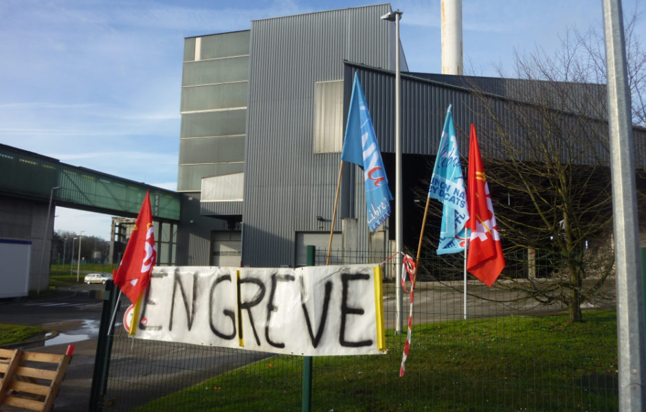 20 février 2020 - mobilisation devant l'usine d'incinération de Besançon contre la réforme des retraites © CGT ADDSEA ©
