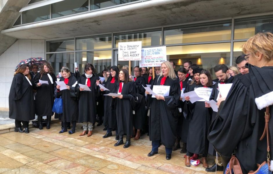 manifestation des avocats à Besançon ce 3 février 2020 © dr ©