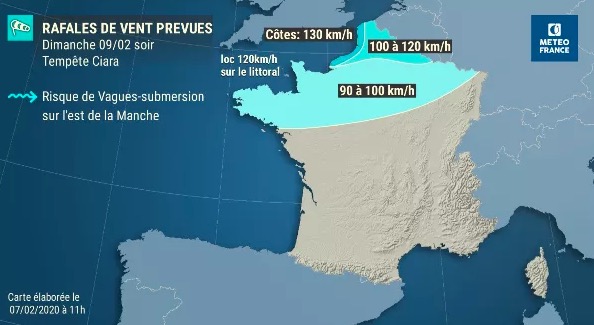 tempête février 2020 © météo France ©