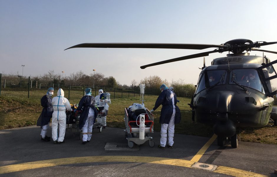Déjà en mars 2020, une cinquantaine de patients en réanimation avaient été héliportés vers d'autres régions © CHU de Besançon