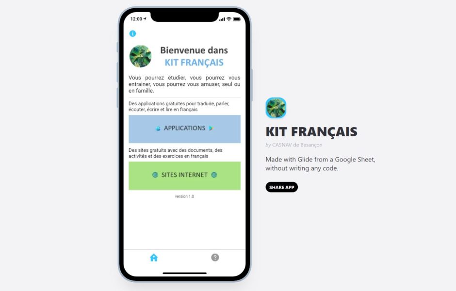 ©Kit Français, l'une des deux applications ©