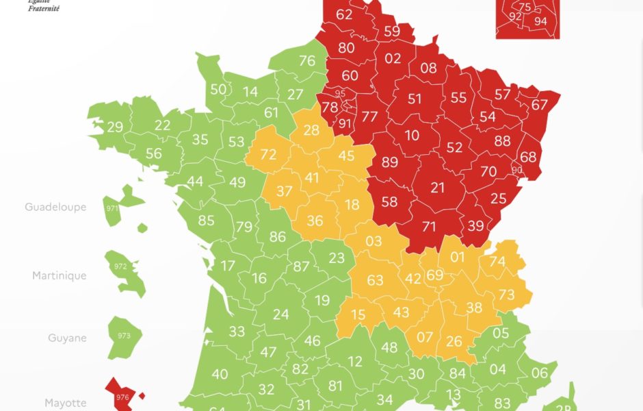 Carte déconfinement du dimanche 3 mai 2020 © ministère de la santé ©