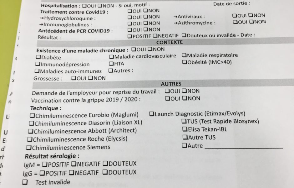 Test sérologique 14 mai 2020 © Hélène Loget ©