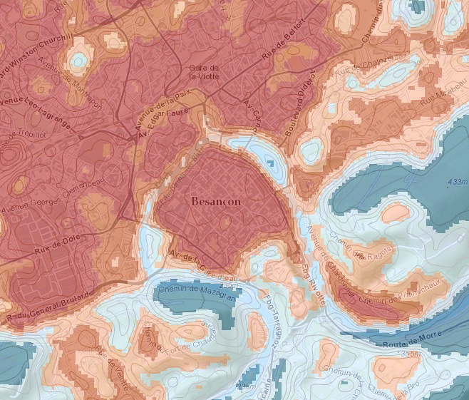 carte îlots de chaleur © Audab ©