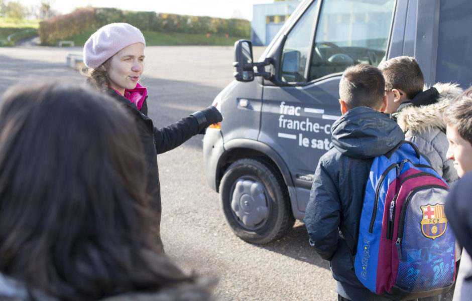 Le Satellite du Frac Franche-Comté au Collège Anatole France, Bethoncourt, 2019. Photo : Nicolas Waltefaugle ©