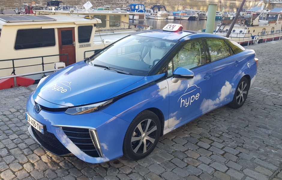 Toyota Mirai fonctionnant à l’hydrogène appartenant à hype au port parisien de l’Arsenal (Avril 2019) © NBKF CC3
 ©