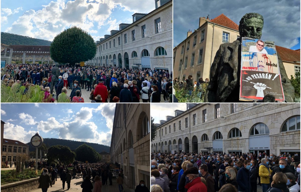 Hommage à Samuel Paty : rassemblement esplanade des Droits de l'Homme à Besançon © Twitter 