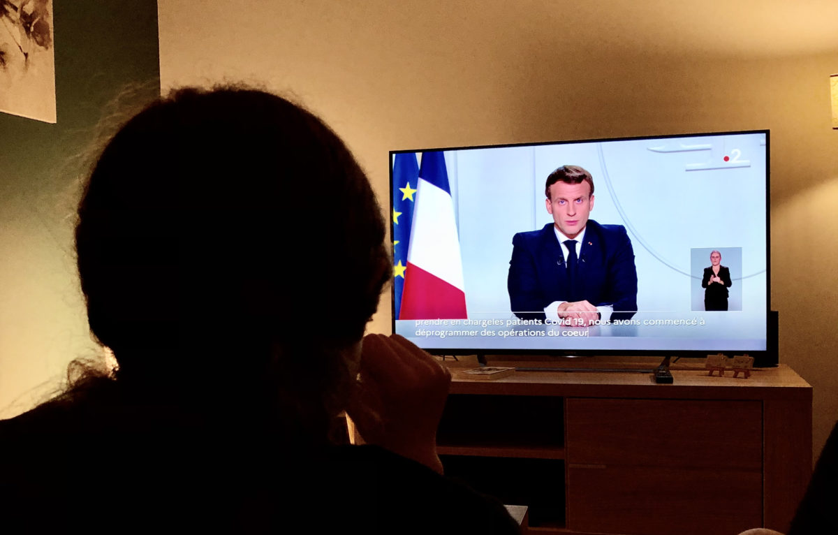 Adresse aux Français d'Emmanuel Macron à la télévision © D Poirier