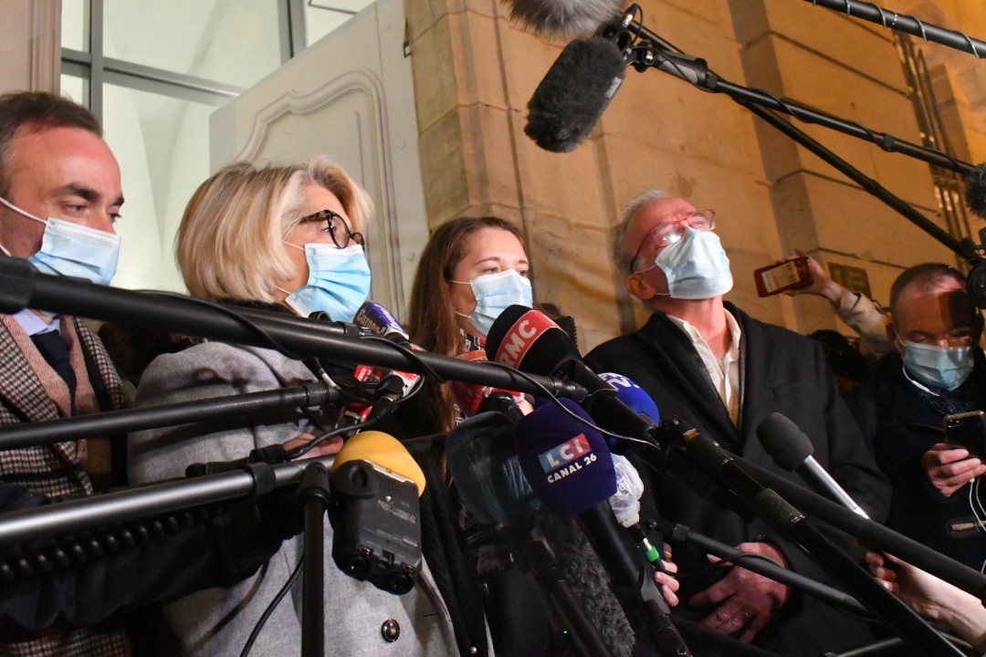 La famille Fouillot après l'énoncé du verdict à Vesoul le 21 novembre 2020 © TL
