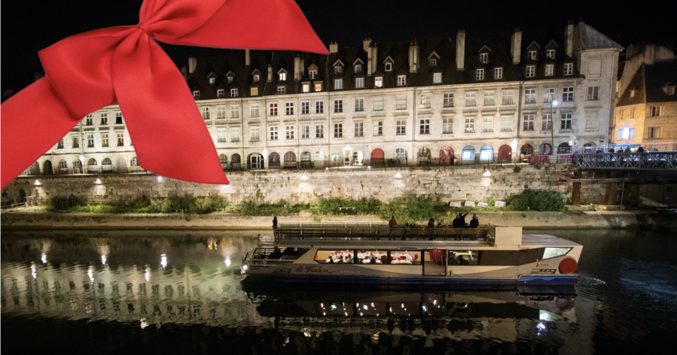 Idée cadeau de Noël à Besançon : un repas croisière sur le Doubs
