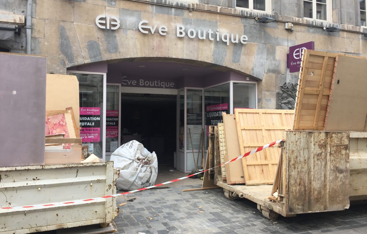 Le magasin Eve boutique à Besançon en travaux pendant 6 semaines. © Alexane Alfaro