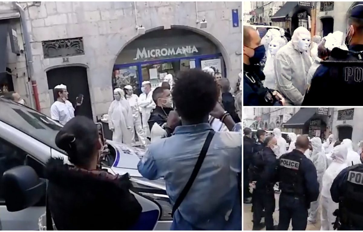 Besançon : 24 amendes pour la manifestation des masques blancs - France  Bleu