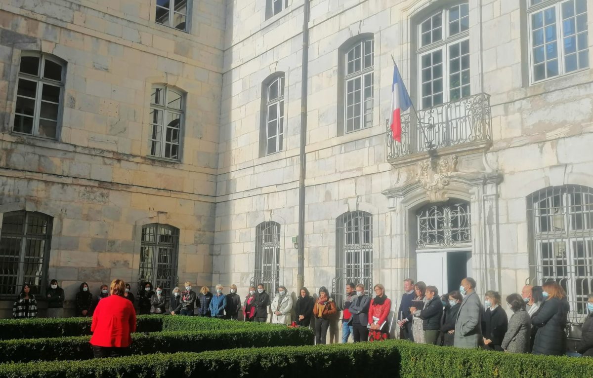 Hommage à Samuel Paty ce vendredi 15 octobre à 10h30.  © Université de Franche-Comté