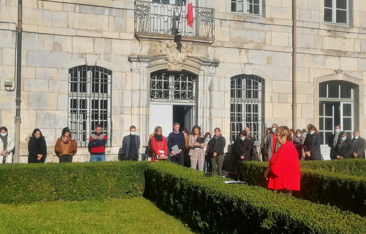 Hommage à Samuel Paty ce vendredi 15 octobre à 10h30.  © Université de Franche-Comté