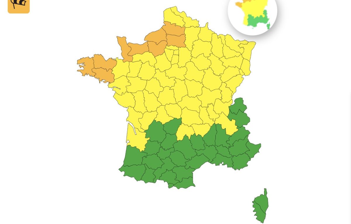 Carte Météo France mercredi 20 octobre à 16h00. © Météo France