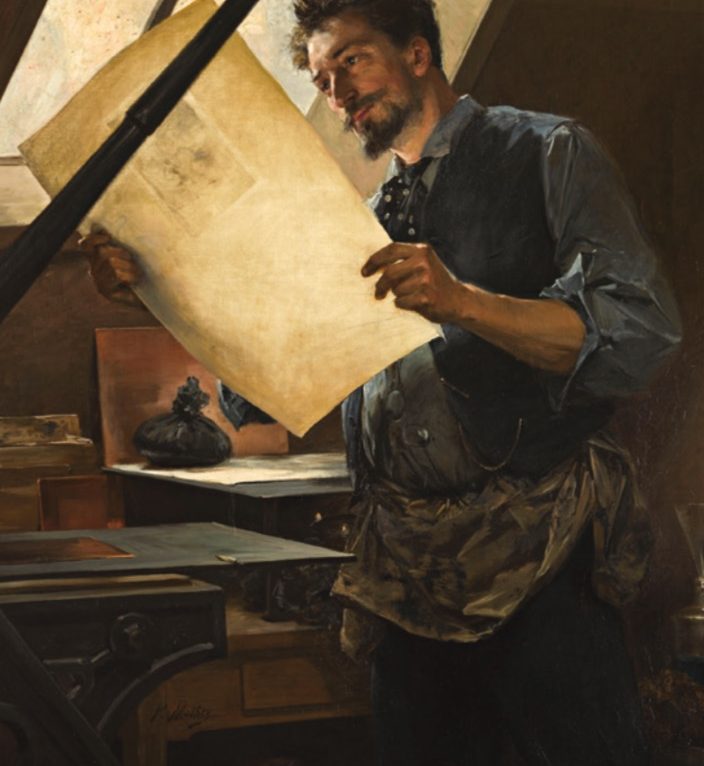 Paul Mathey, Félicien Rops dans son atelier,
1876-1900, huile sur toile, Versailles, Muse?e national des
cha?teaux de Versailles et de Trianon © RMN-Grand Palais (Cha?teau de Versailles) / Franck Raux