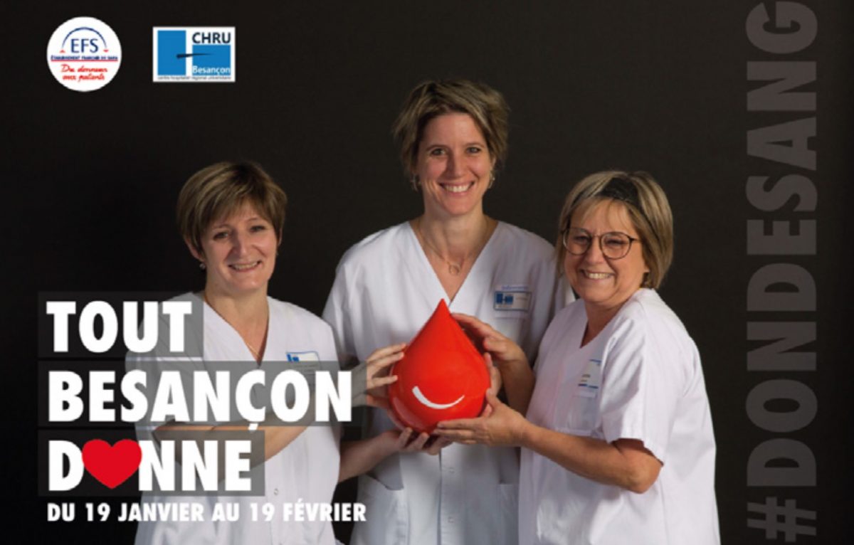 Eva Gorris, cadre de santé en hématologie au CHU de Besançon ; Isabelle Mussot et Carole Cuenot, Infirmières en hématologie au CHU de Besançon © EFS