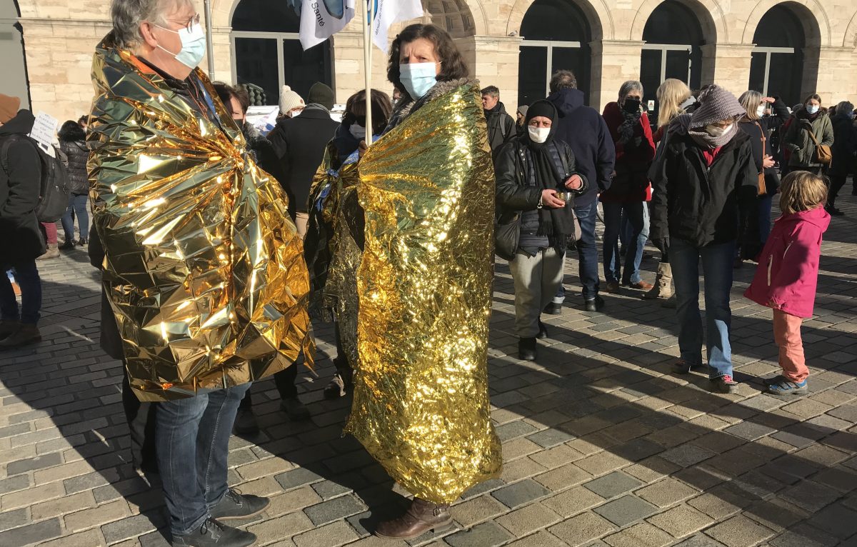 Manifestation du 13 janvier à Besançon contre le protocole sanitaire dans les écoles. © Alexane Alfaro