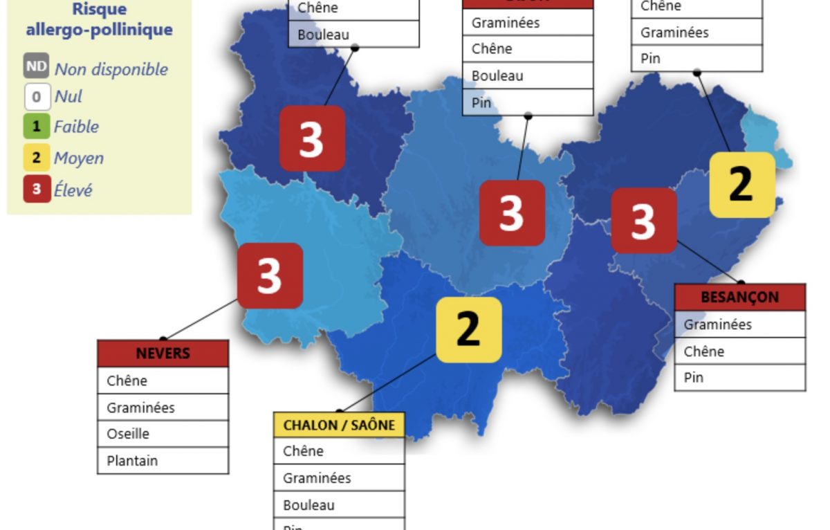 Bulletin de Atmo BFC vendredi 13 mai 2022. © Atmo BFC