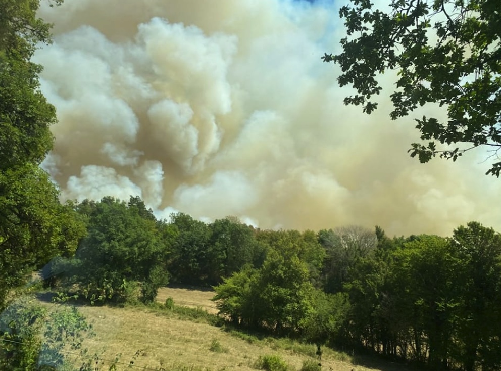 Incendie dans le Jura le 10 août 2022. © Twitter Préfet39