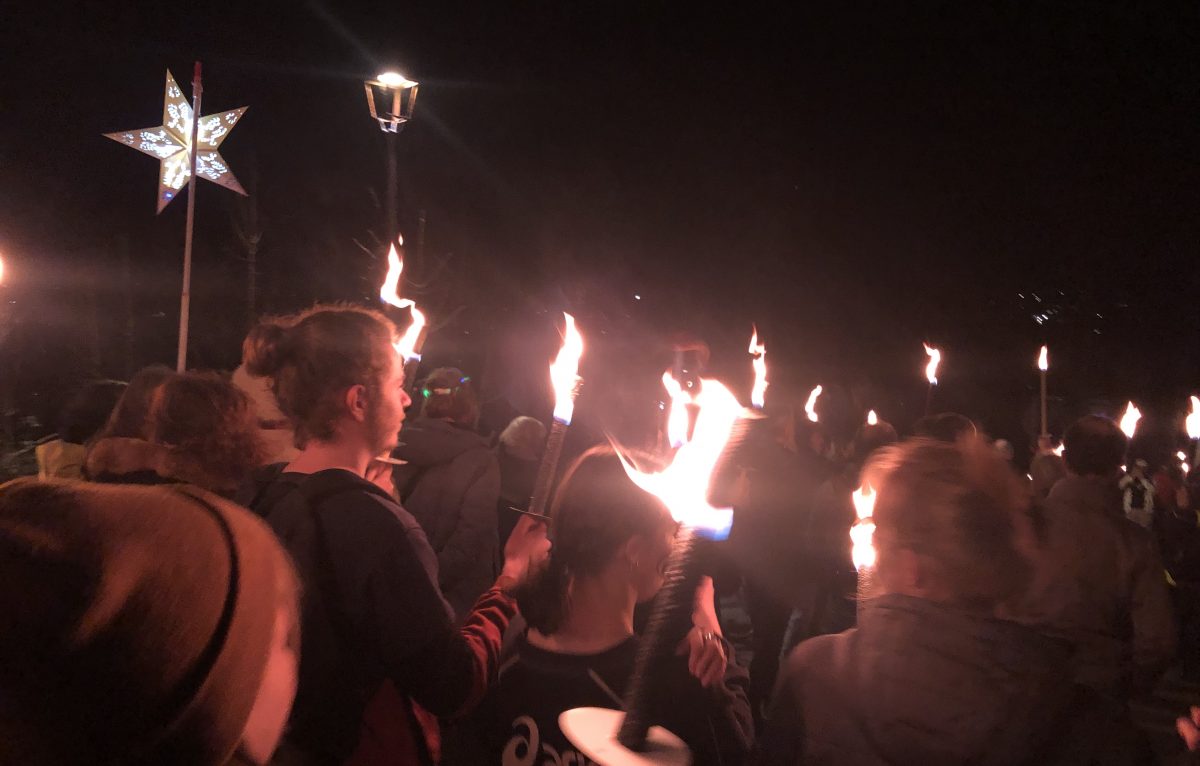  Descente aux flambeaux contre la réforme des retraites le 14 février 2023. © Alexane Alfaro