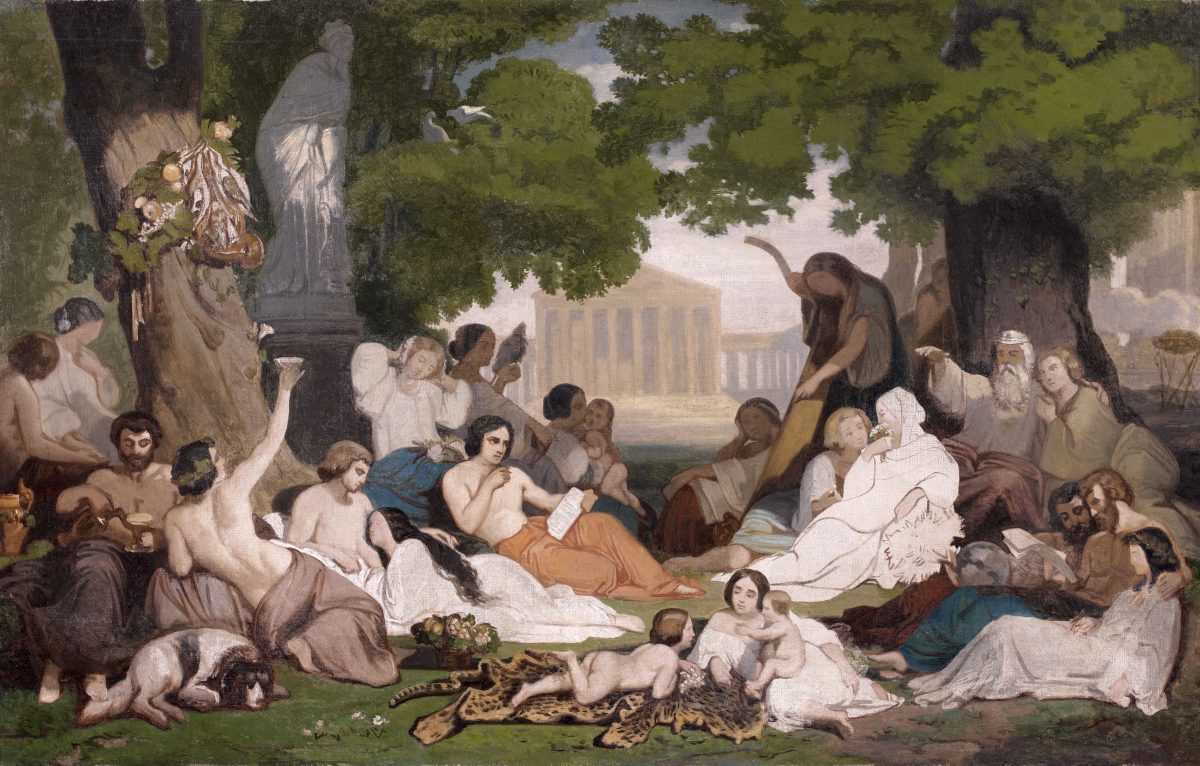 Dominique Papety (1815-1849),
Étude pour Un Rêve de bonheur
Années 1840
Huile sur toile de lin ; 58,4 x 96,5 cm
Compiègne, musée Antoine Vivenel – Inv. 2012.1.1
 ©