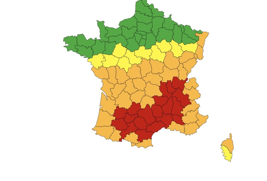 Carte de Météo France pour mercredi 23 août 2023. © Météo France