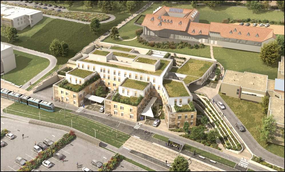 Le futur bâtiment dédié aux personnes atteintes de troubles psychiatriques en 2026 sur le site Minjoz © CHU Besançon