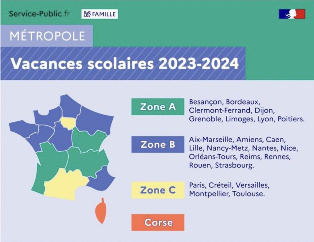 Vacances scolaires : le calendrier pour 2023-2024