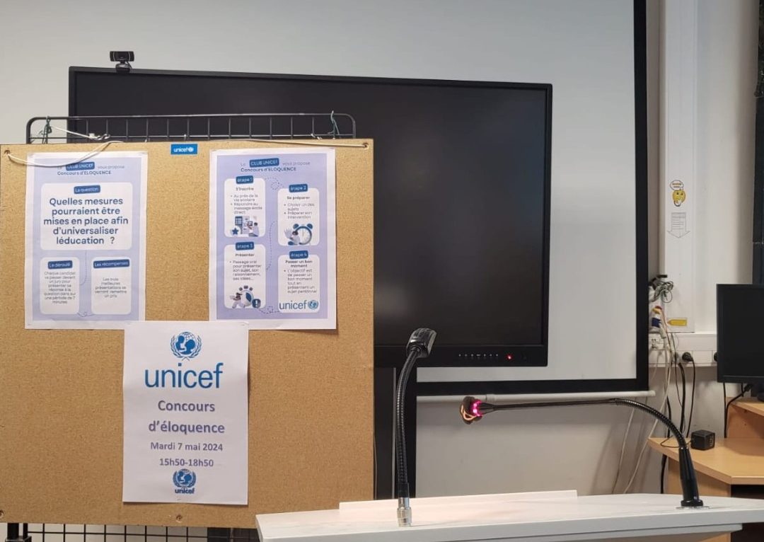 Concours d'éloquence de l'Unicef le 7 mai 2024 © Facebook/Comité Unicef Franc-Comtois