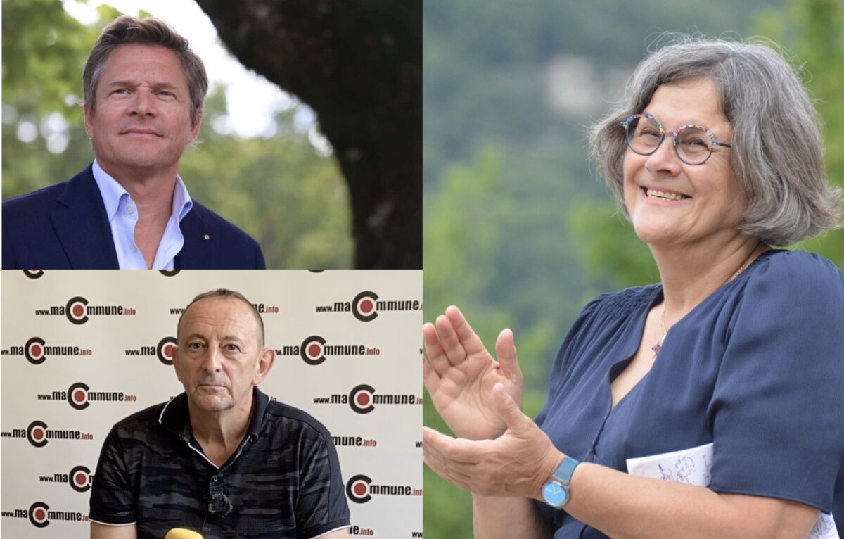 Benoît Vuillemin (Renaissance), Dominique Voynet (NFP), Éric Fusis (RN) © Alexane Alfaro, Elodie Retrouvey, DR