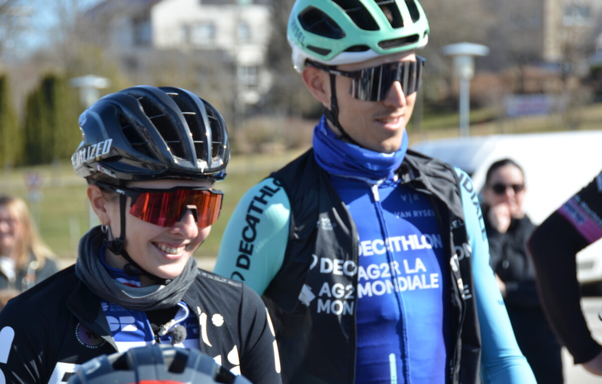 Juliette Labous (FDJ Suez) et Clément Berthet (Decathlon AG2R La Mondiale team). © Élodie R.
