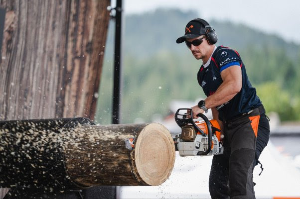 Alexandre Meurisse, Champion de France en titre (à l’épreuve de la Stock Saw) © STIHL TIMBERSPORTS®