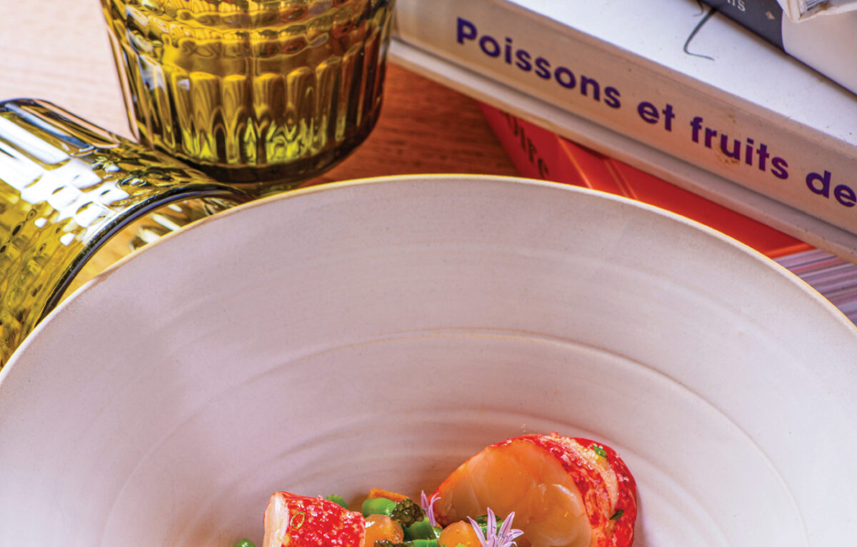 Haricot verts en salade et homard du restaurant Le Grapiot © William B. / Comtois je cuisine