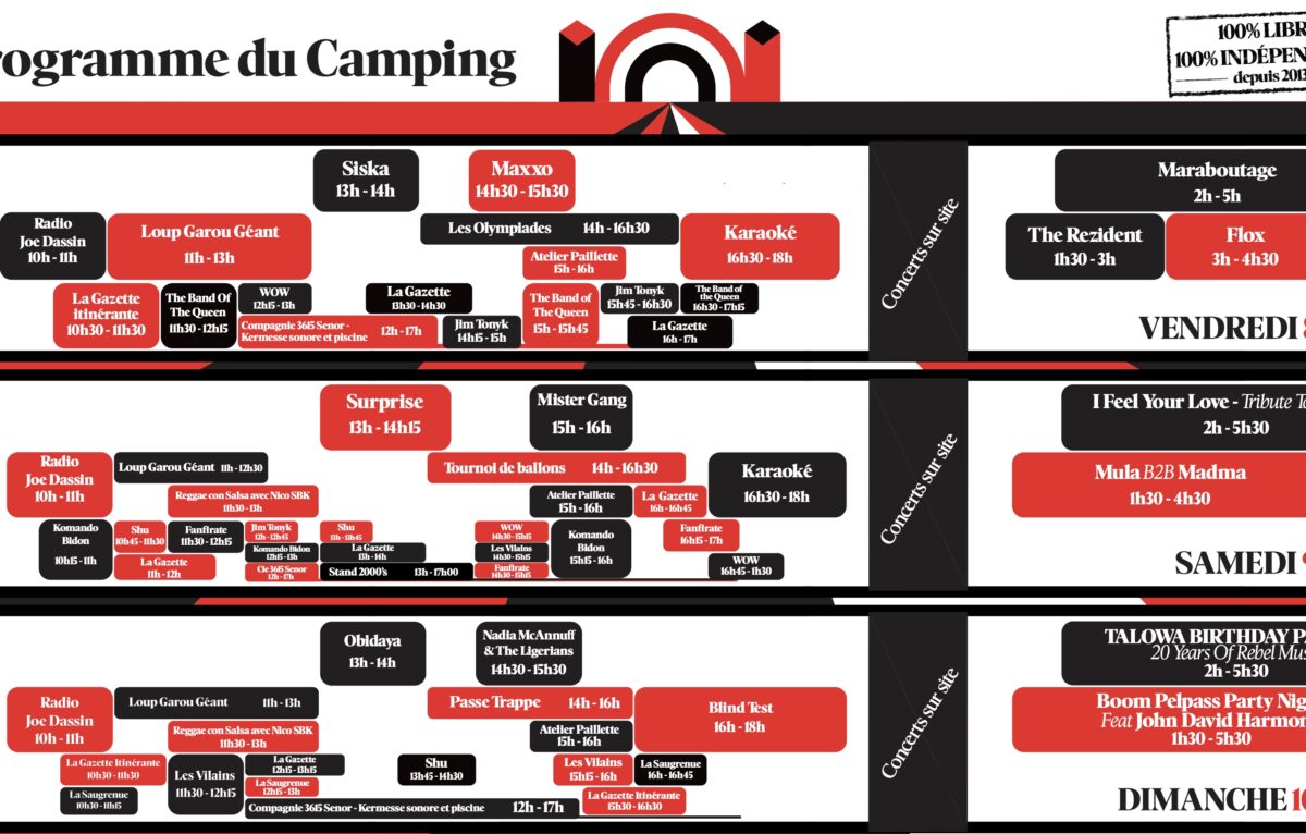 Le programme au camping © No Logo