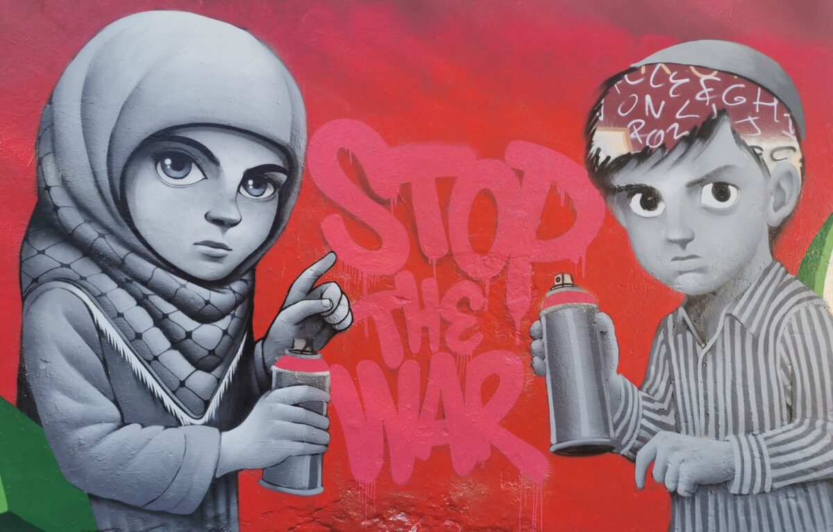 Fresque en cours de réalisation. © Denis Vieille