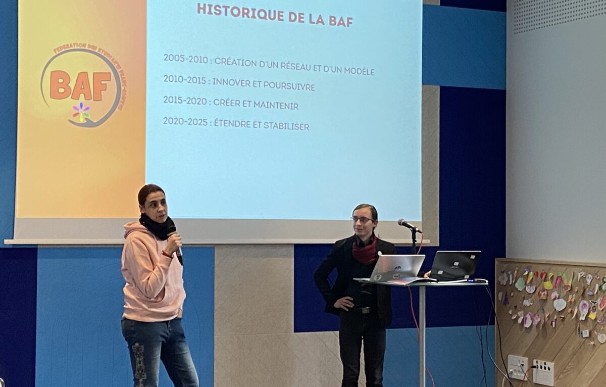 Béatrice, l'une des fondatrice de la BAF et Valentin Enclos, président de la BAF. 
 © Élodie R.