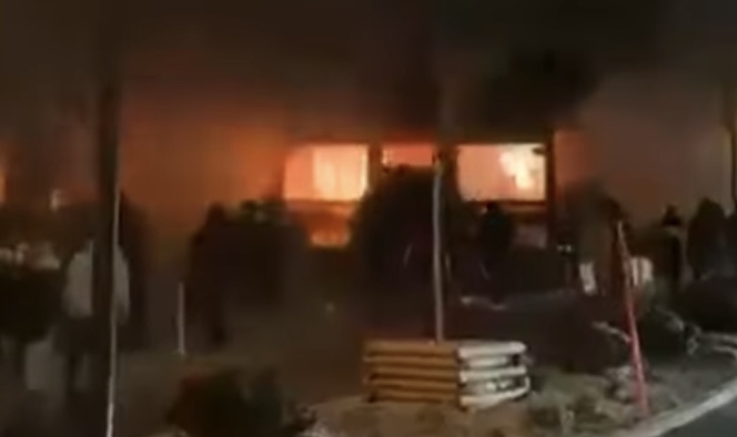 Extrait d'une vidéo le soir de l'incendie au Constellation à Crans-Montana. &copy; DR