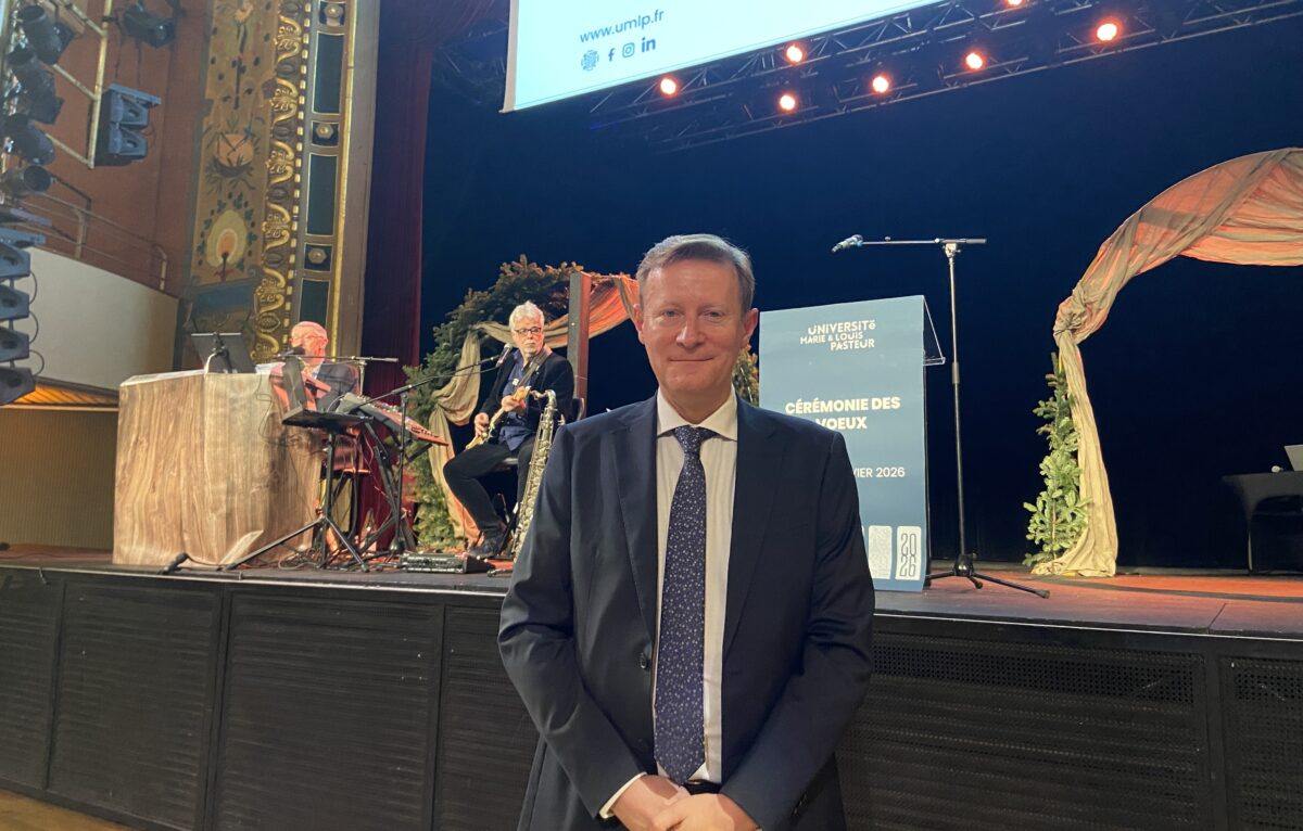 Hugues Daussy, président de l'université Marie et Louis Pasteur. &copy; Élodie R.