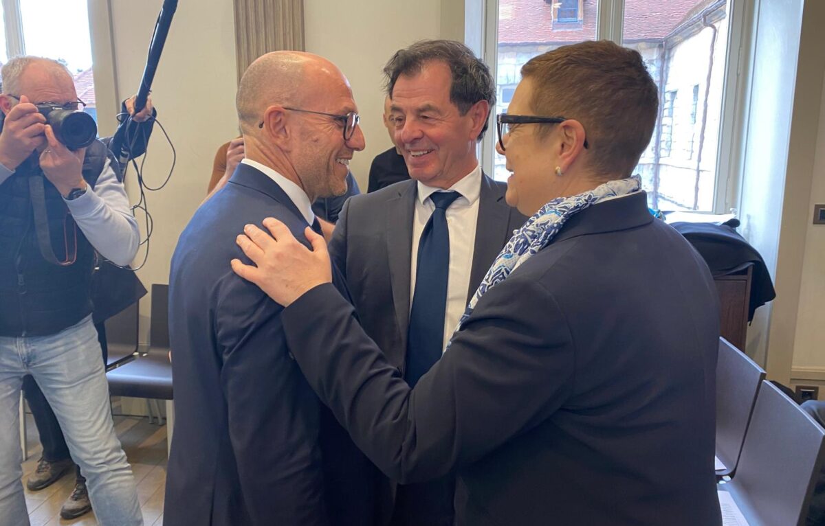 De gauche à droite : Ludovic Fagaut, Jacques Grosperrin et Christine Bouquin &copy; Hélène Loget